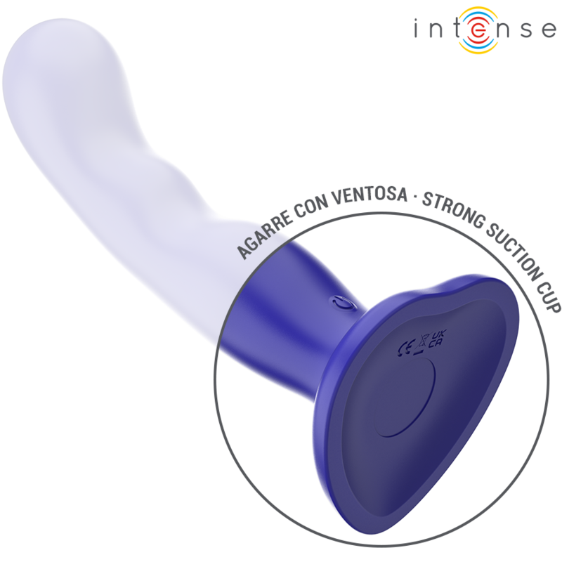 Vibratore Shorty INTENSE FUN con ventosa e telecomando blu, ideale per stimolazione e giochi intimi.