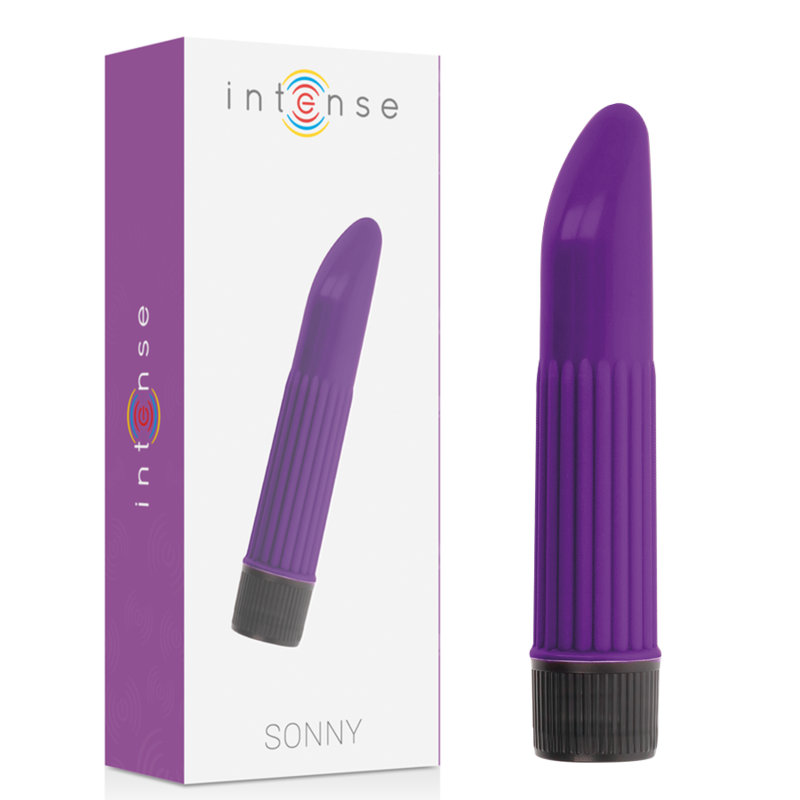 Vibratore Sonny Lilla di INTENSE FUN, con design compatto e colori vivaci, perfetto per il piacere personale.
