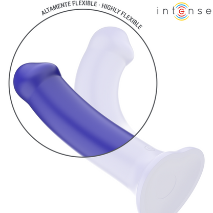 Vibratore Victoria con ventosa e telecomando, 10 vibrazioni, colore blu scuro, marca INTENSE FUN.
