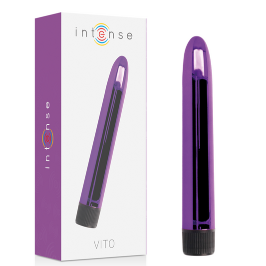 Vibratore Vito Lilla di INTENSE FUN, elegante e colorato, con forma ergonomica e superficie liscia.