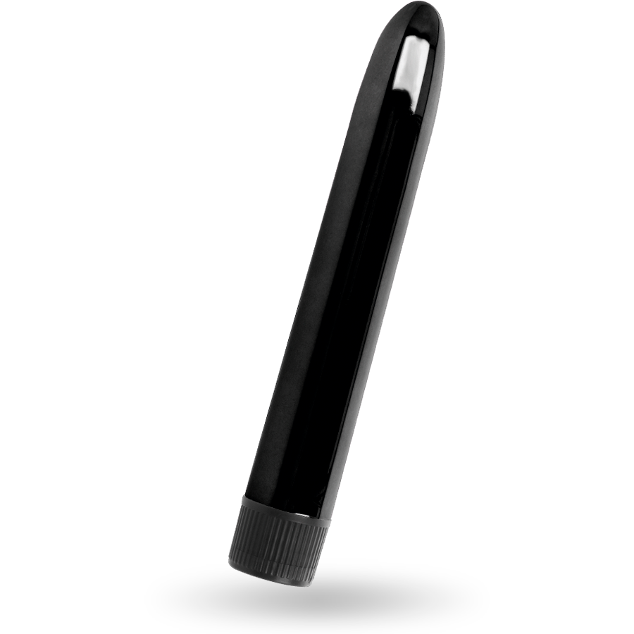 Vibratore nero INTENSE VITO di INTENSE FUN, con design ergonomico e superficie liscia, visibile in primo piano nell'immagine.