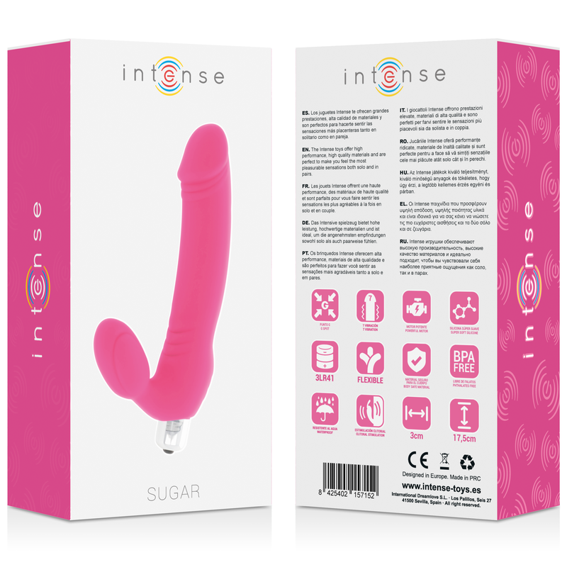 Zucchero silicone fucsia INTENSE FUN Seven Velocità, strumento da cucina con manici ergonomici e superficie liscia brillante.