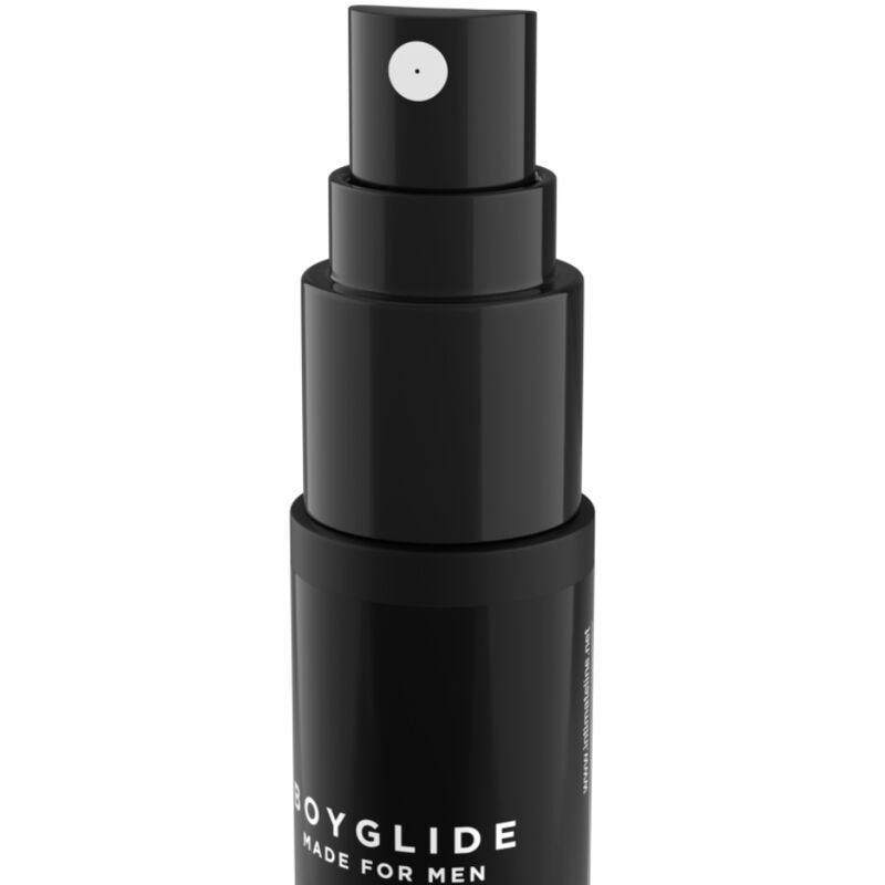 Spray rilassante anale INTIMATELINE BOYGLIDE da 20 ml, flacone con spray e etichetta sul prodotto.