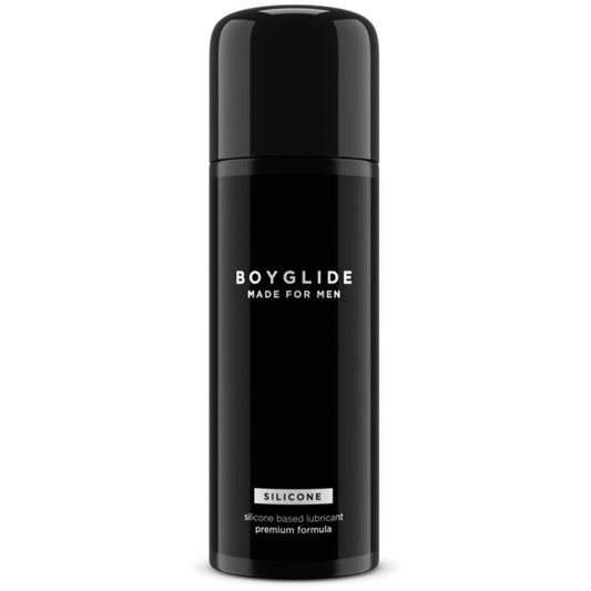 Lubrificante a base silicone Intimateline Boyglide, bottiglia da 100 ml, con etichetta visibile, per uso intimo e comfort.