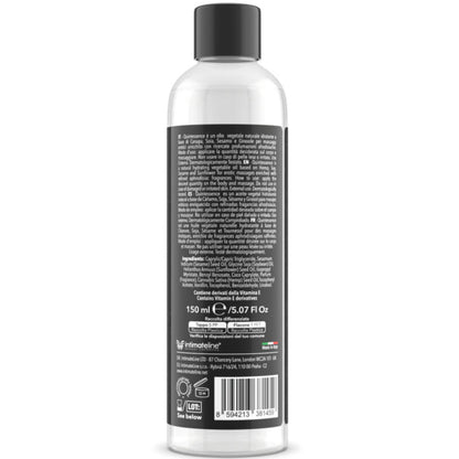 Olio da massaggio al cioccolato Intimateline Luxuria, 150 ml, bottiglia con etichetta elegante e design raffinato