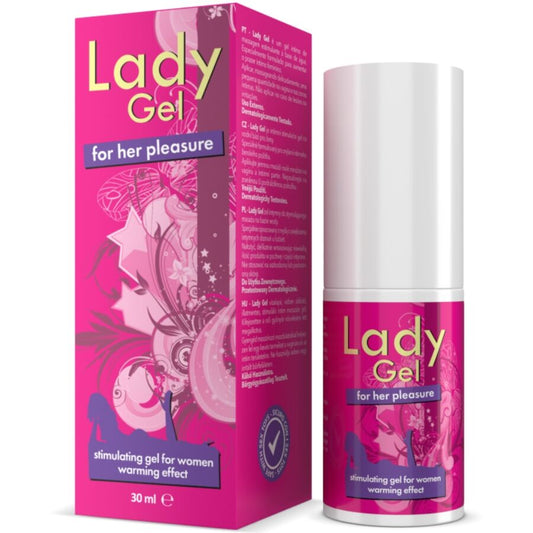 Gel stimolante per donna INTIMATELINE Lady Gel per piacere, effetto calore, 30 ml, confezione con tubo di gel.