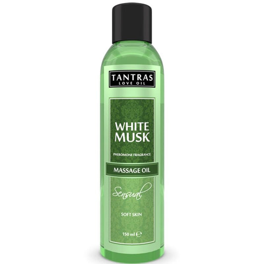 Olio intimo Tantras Love di Intimateline, muschio bianco, flacone da 150 ml, ideale per cura e benessere intimo.