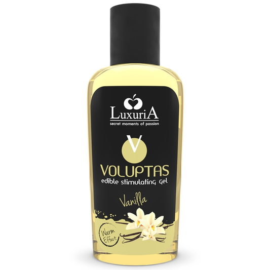 Gel da massaggio Intimateline Luxuria Voluptas alla vaniglia, effetto riscaldante, 100 ml, ideale per il benessere e il relax sensuale.