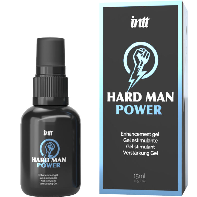 Spray stimolante Hard Man Power di INTT FOR HER, bottiglia con spray per migliorare le prestazioni maschili, visibile nella foto.