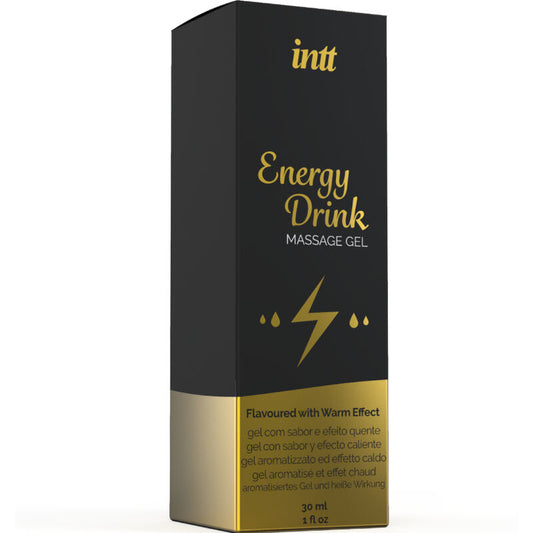 Gel da massaggio e sesso orale INTT MASSAGE & ORAL SEX, con aroma energizzante e effetto riscaldante, in bottiglia.