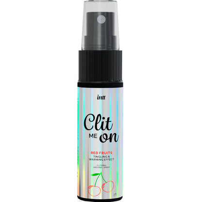 Flacone di 12 ml di gel intimo Clit Me AI Frutti Rossi di INTT RELEASES, bottiglia con etichetta rossa e dettagli del prodotto