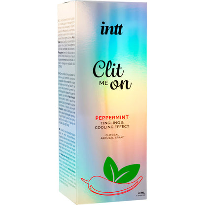 Flacone da 12 ml di INTT RELEASES Clit Me On Peppermin, prodotto di lubrificazione e stimolazione intima.