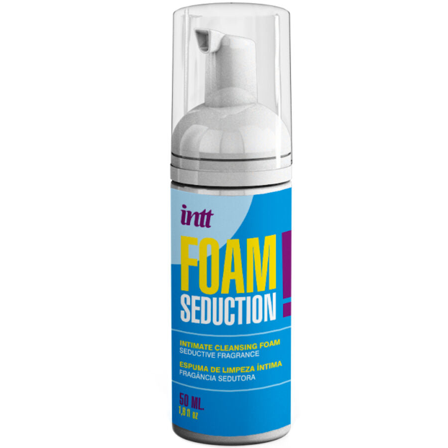 Schiuma detergente intima INTT RELEASES Foam Seduction in flacone da 50 ml, con schiuma delicata e idratante per l'igiene intima