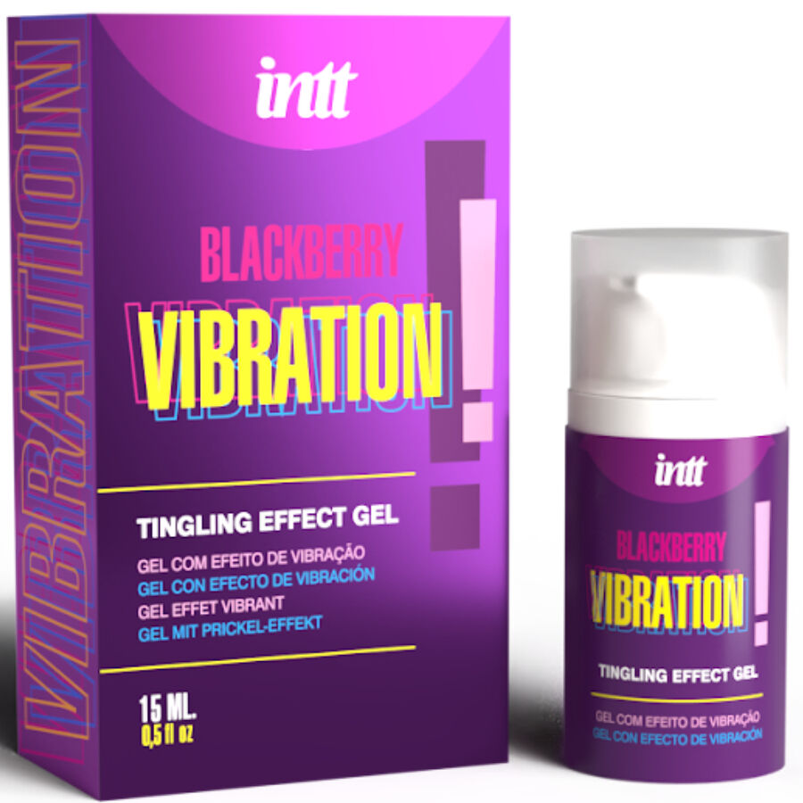 Giochi di gel liquido vibrante al gusto mora di INTT RELEASES in confezione da 15 ml.