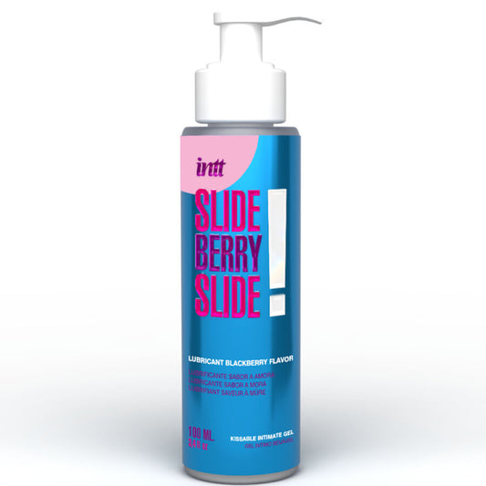 Lubrificante intimo kissabile a base d'acqua INTT RELEASES, gusto mora, flacone da 100 ml, morbido e idratante.