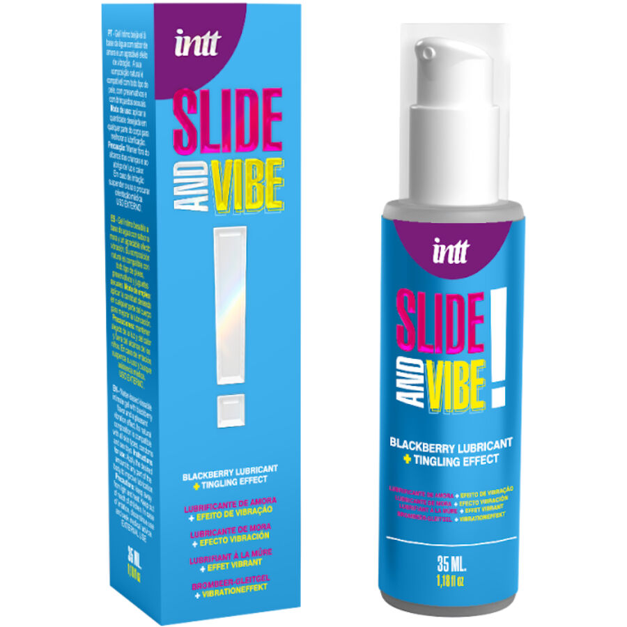 Lubrificante vibrante a base d'acqua INTT RELEASES Kissable, 35 ml, bottiglia con etichetta e tappo, ideale per stimolazione.