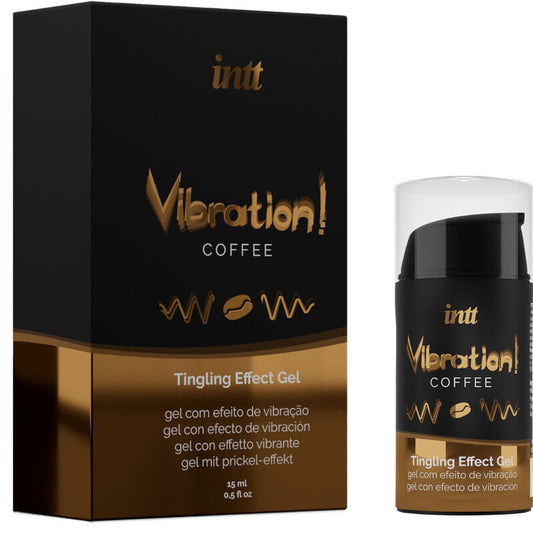 Gel intimo stimolante al caffè INTT, potente e liquido, per l'uso vibrante e sensuale, confezione da 15ml, prodotto unisex.
