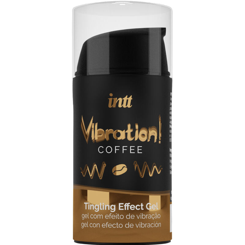 Gel intimo stimolante INTT, potente e vibrante con aroma di caffè, 15ml, per aumento del piacere e sensazioni intense.