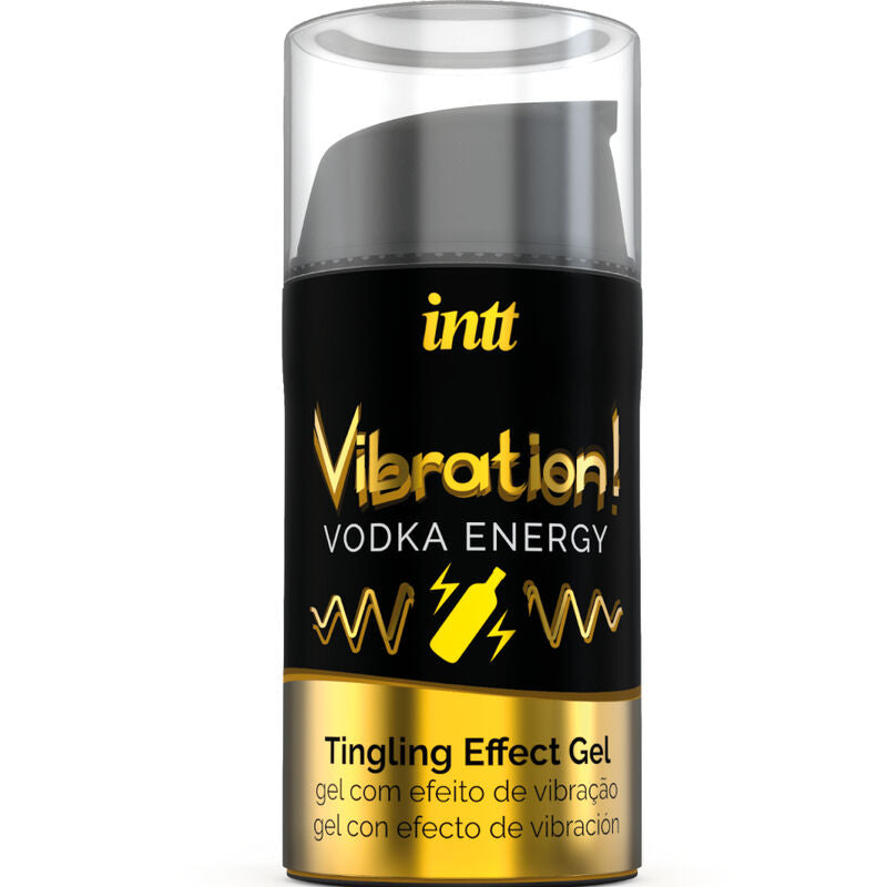 Gel intimo stimolante INTT, potente e vibrante, con aroma vodka, da 15ml, per uso unisex e aumento del piacere.