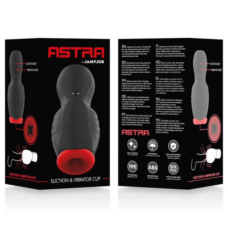 Dispositivo JAMYJOB Astra Oral Extrem con vibrazione e aspirazione, progettato per cura orale e igiene dentale.