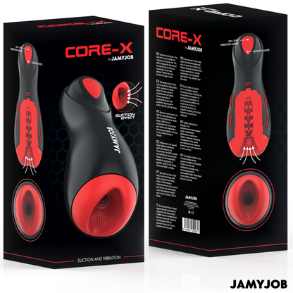 Masturbatore automatico JAMYJOB Core-X con 5 modalità di aspirazione e vibrazione, dispositivo innovativo per il piacere.