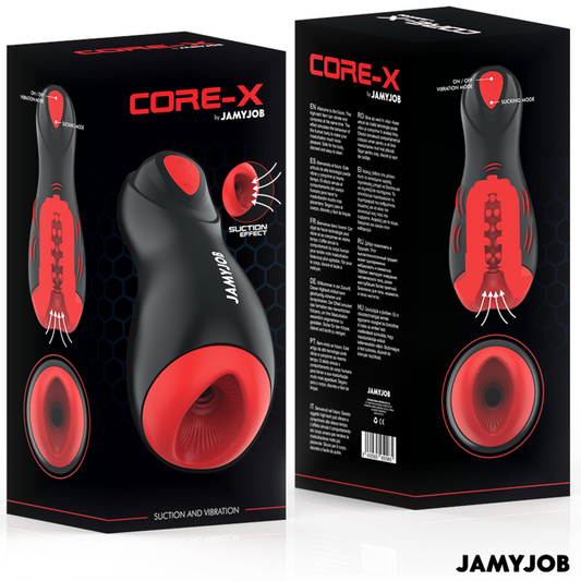 Masturbatore automatico JAMYJOB Core-X con 5 modalità di aspirazione e vibrazione, dispositivo innovativo per il piacere.