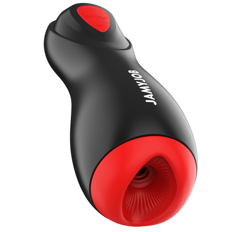 Masturbatore automatico JAMYJOB Core-X con 5 modalità di aspirazione e vibrazione, dispositivo per piacere intimo.