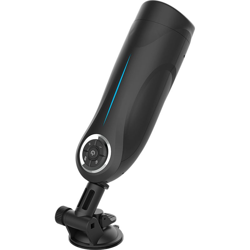 Stimolatore maschile JAMYJOB MILKER STROKER con funzione su e gi, dettagli visibili dell'oggetto in plastica nera