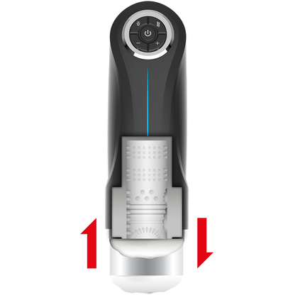 Stimolatore maschile Jamyjob Milker Stroker con funzione su e gi, dettagliato e pratico, in primo piano.