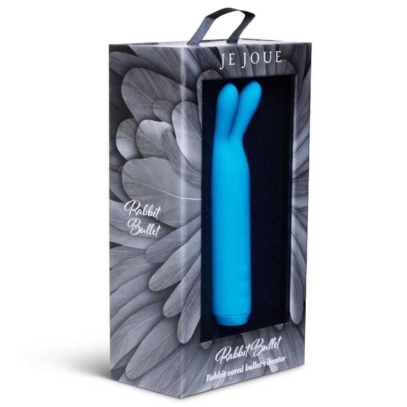 Bullet coniglio teal forte di JE JOUE, giocattolo in silicone morbido con forma di coniglio, ideale per stimolazione sensoriale.