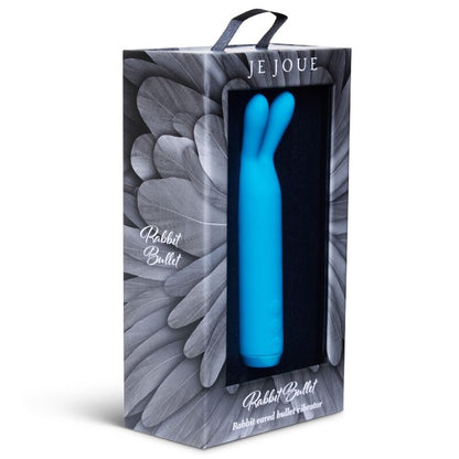 Bullet coniglio teal forte di JE JOUE, giocattolo in silicone morbido con forma di coniglio, ideale per stimolazione sensoriale.