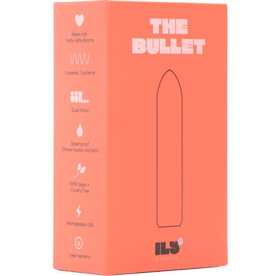 Stimolatore ILY Bullet rosa di JE JOUE, compatto e discreto, con superficie liscia e design ergonomico per piacere personale.