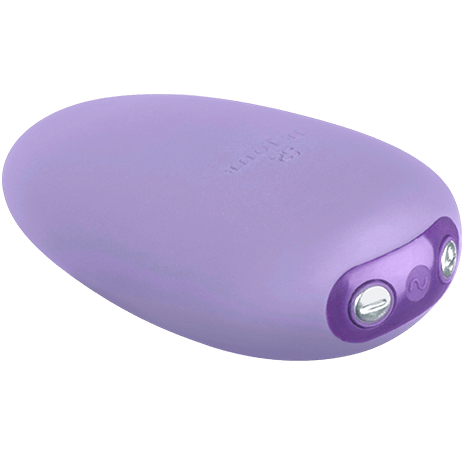 Massaggiatore vibrante viola JE JOUE con design ergonomico e pulsanti di controllo, ideale per relax e benessere.