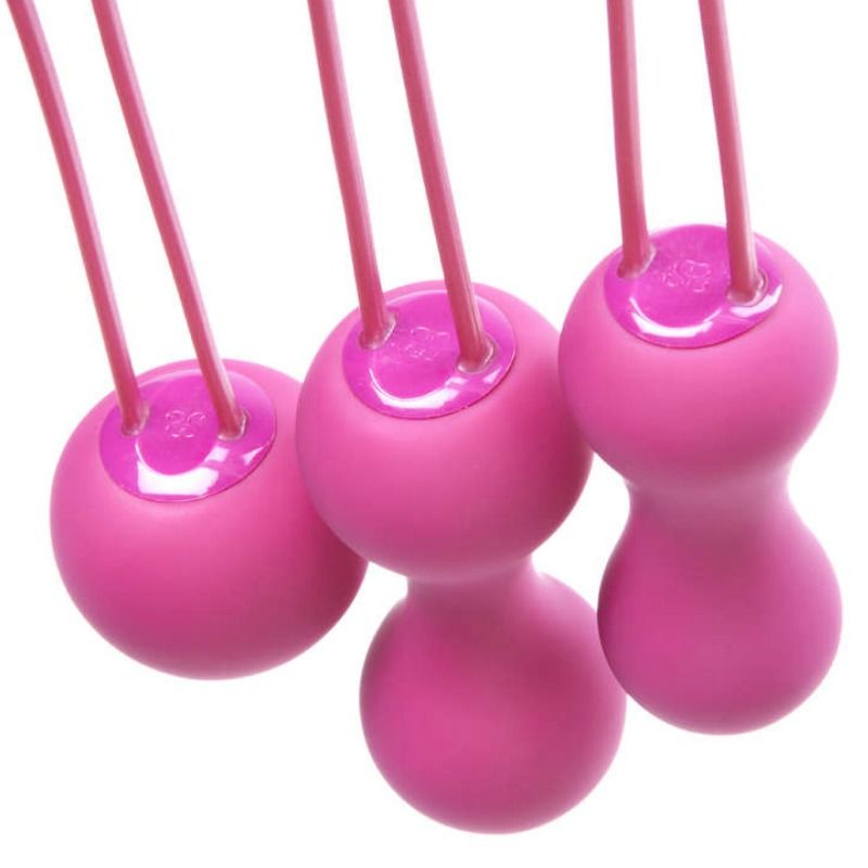 Palle Kegel di JE JOUE in colore fucsia, morbide e morbide per esercizi di rafforzamento del pavimento pelvico.