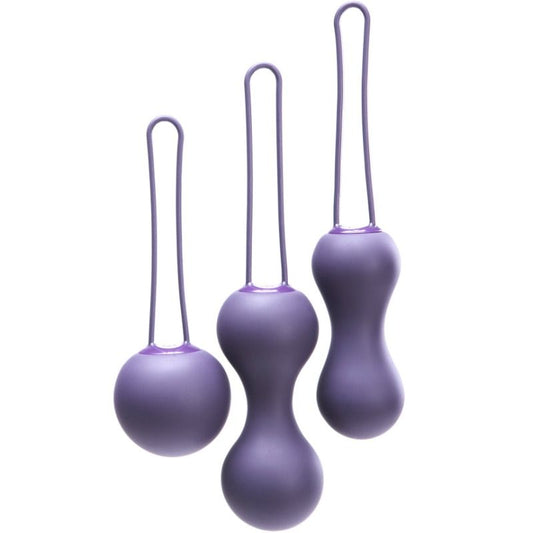 Palle Kegel viola della marca JE JOUE, design compatto e colorato, ideale per esercizi di rafforzamento pelvico.