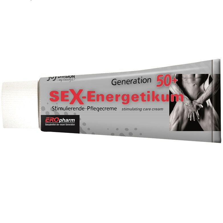 Crema JOYDIVISION EROPHARM SEX-ENERGETIKUM GENERAZIONE 50+ in tubo, indicata per il benessere sessuale e l'energia.