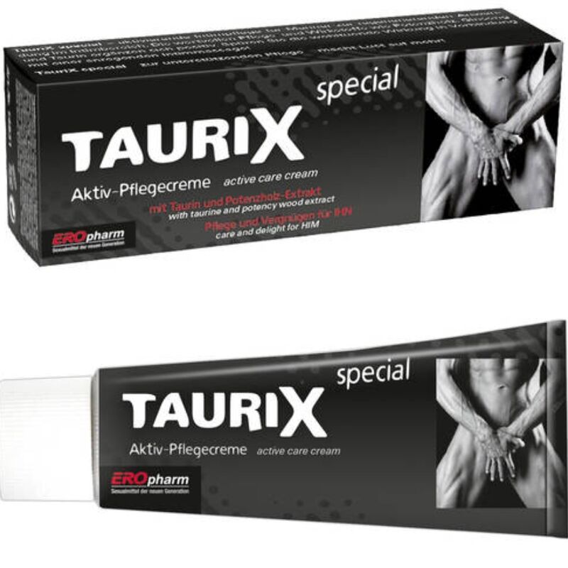 Flacone da 40 ml di Taurix Speciale di JOYDIVISION EROPHARM, etichetta con dettagli e logo sul prodotto.