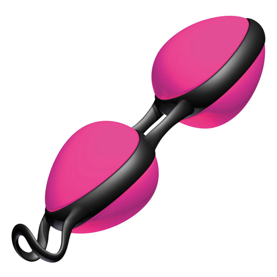 Sfere cinese segreta JOYDIVISION JOYBALLS nere e rosa, oggetto di piacere e esercizi di Kegel, con superficie liscia e colori vivaci