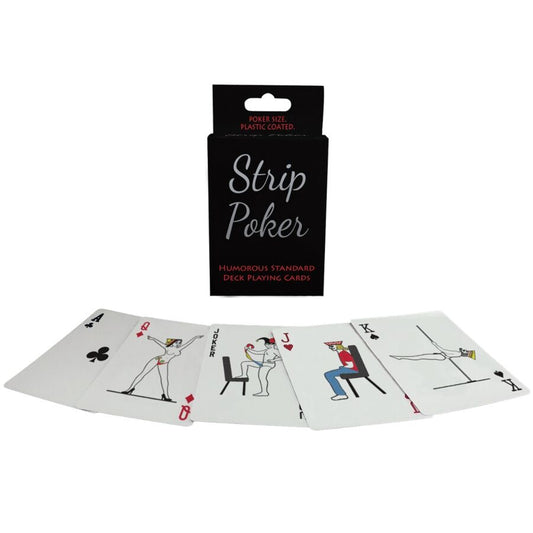 Mazzo di carte da gioco umoristiche KHEPER GAMES per strip poker, con disegni divertenti e colori vivaci.
