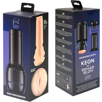 Stroker generico KIIROO Feel Pale Powerblow compatibile, simulatore di piacere con dettagli realistici e design compatto.