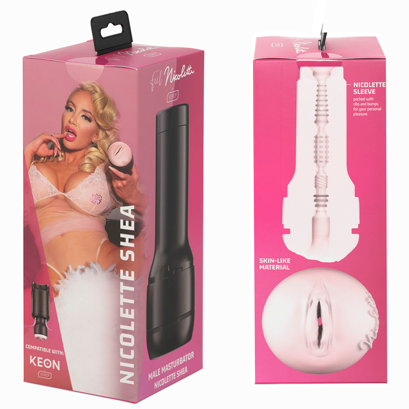 Stimolatore KIIROO KEON con Feel Nicolette Shea, lubrificante Aqua 50 ml, prodotto per piacere e benessere intimi.
