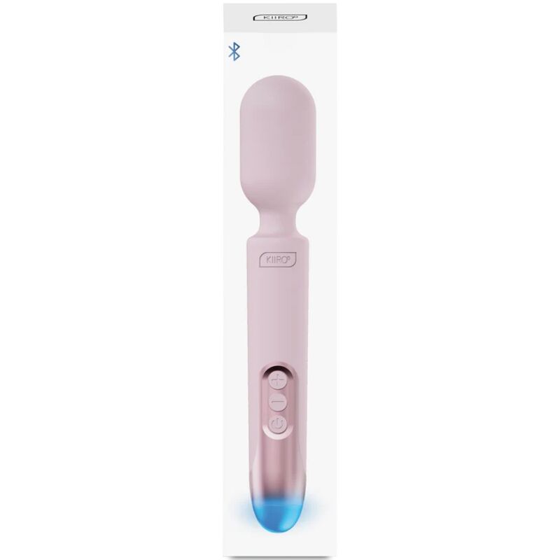 Vibratore wand KIIROO PROWAND rosa con telecomando e app gratuita, leggero e maneggevole, ideale per massaggi e piacere.