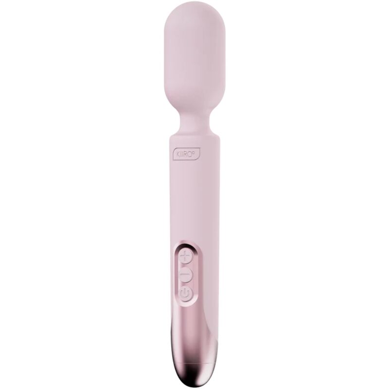 Vibratore wand rosa KIIROO PROWAND con telecomando e app gratuita, design ergonomico e superficie liscia.