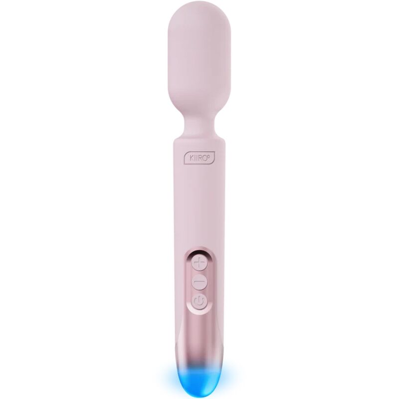 Vibratore wand KIIROO Prowand rosa con telecomando e app gratuita, design elegante e funzionale per piacere personale.