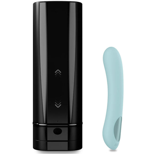 Set coppie KIIROO Onyx+ e Perla 2+ con dettagli in turchese, visibile con superfici lisce e finiture eleganti.