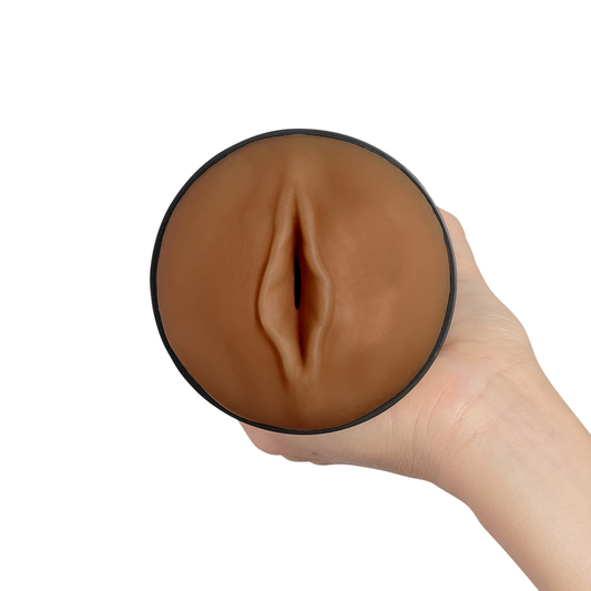 Stimolatore masturbatore KIIROO FEEL STROKER marrone, dispositivo di piacere maschile con design realistico e compatibilità avanzata.