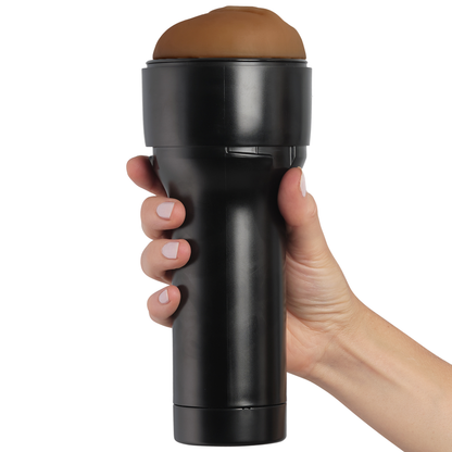 Stimolatore masturbatore KIIROO FEEL STROKER marrone, dispositivo di piacere con design realistico e dettagli realistici.