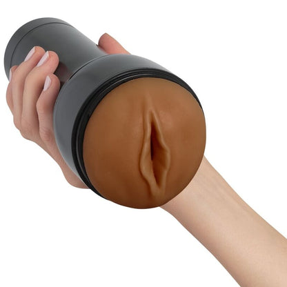 Stimolatore masturbatore KIIROO Feel Stroker marrone, dispositivo di piacere maschile con design realistico e pratico.