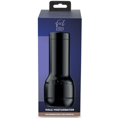 Stimolatore masturbatore KIIROO Feel Stroker marrone, dispositivo di piacere maschile con design realistico e dettagli realistici.