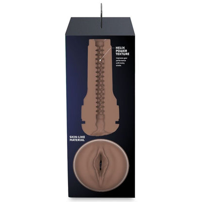 Stimolatore masturbatore KIIROO Feel Stroker marrone, dispositivo di piacere maschile, con dettaglio visibile in immagine.